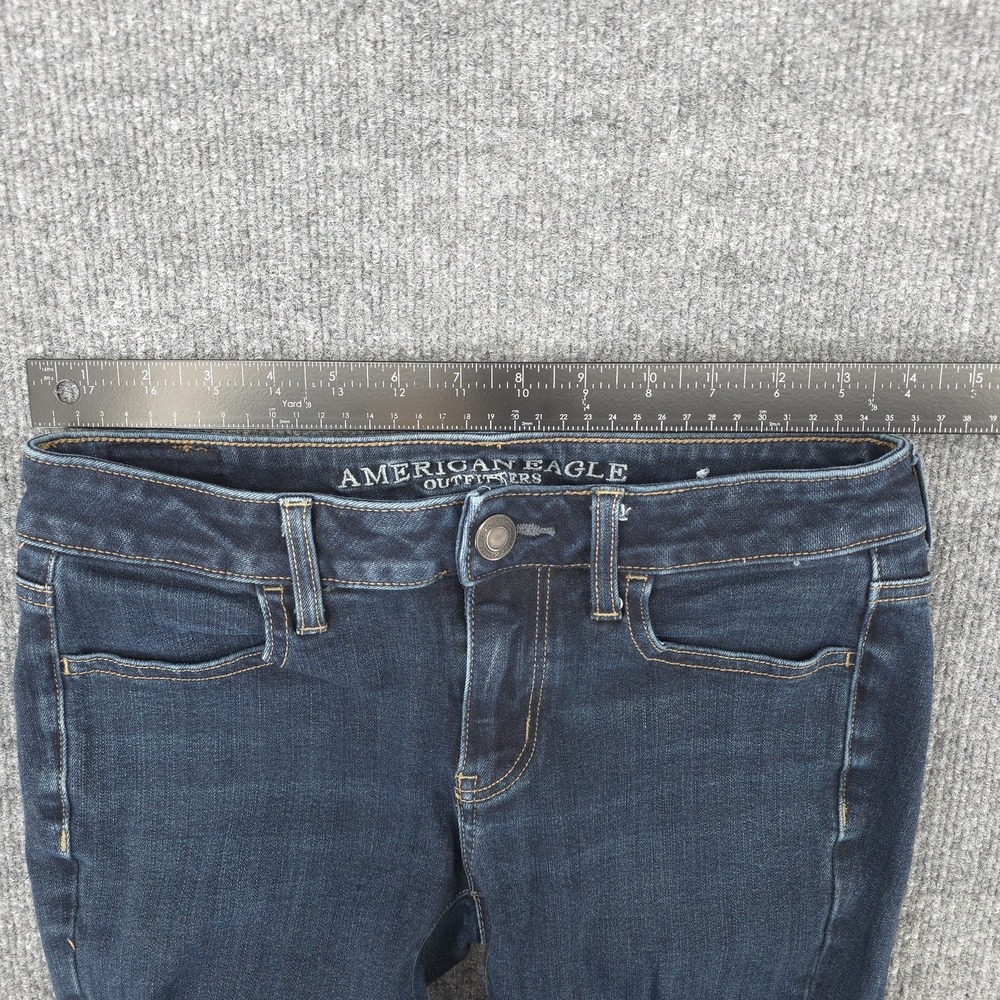 American Eagle Jeans Womens 2 Blue Super Stretch Jegging Medium Wash Low Rise - Picture 8 of 11